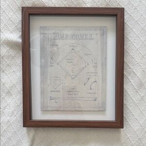Hobby Lobby Brown Framed Baseball Art
